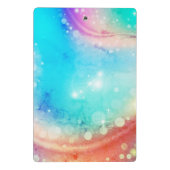 Niedliches Einhorn-Rosa Glitzer Regenbogenaqua Mon Mini Klemmbrett (Rückseite)