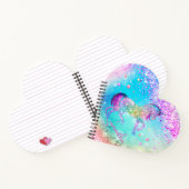 Niedliches Einhorn-Rosa Glitzer Regenbogenaqua Mon Notizblock (Innenseite)