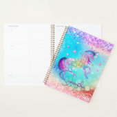 Niedliches Einhorn-Rosa Glitzer Regenbogenaqua Mon Planer (Anzeige)