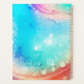 Niedliches Einhorn-Rosa Glitzer Regenbogenaqua Mon Planer (Rückseite)