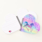 Niedliches Einhorn-Rosa Glitzer Regenbogenart Mono Notizblock (Innenseite)