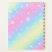 Niedliches Einhorn-Rosa Glitzer Regenbogenart Mono Planer (Rückseite)
