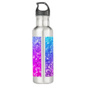 Niedliches Einhorn-Rosa Glitzer Regenbogengold Mon Edelstahlflasche (Rückseite)