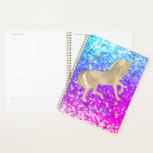 Niedliches Einhorn-Rosa Glitzer Regenbogengold Mon Planer (Anzeige)