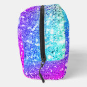 Niedliches Einhorn-Rosa Glitzer Regenbogengold Mon Waschbeutel (Rechts)