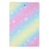 Niedliches Einhorn-Rosa Glitzer Regenbogenkunst Mo Mini Klemmbrett (Rückseite)