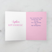 Niedliches Einhorn, rosa Herzen, jedes Alter zum G Karte (Innenseite)