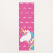 Niedliches Einhorn Rosa Personalisiert Yogamatte (Vorderseite)