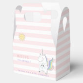 Niedliches Einhorn - Rosa Rosa Streifen Kindergebu Geschenkschachtel (Geöffnet)