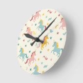 Niedliches Einhorn Runde Wanduhr (Winkel)