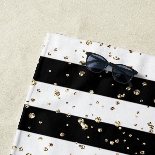 Niedliches Einhorn, Schwarz-weiß gestreift - Perso Strandtuch (Beispiel)