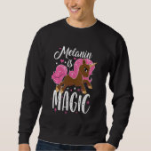 Niedliches Einhorn Schwarze Geschichte Sweatshirt (Vorderseite)