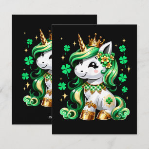Niedliches Einhorn Shamrock St Patricks Day  Feiertagskarte