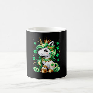 Niedliches Einhorn Shamrock St Patricks Day Kaffeetasse
