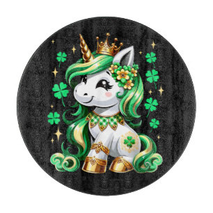 Niedliches Einhorn Shamrock St. Patrick's Day Schneidebrett