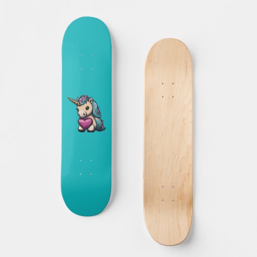 Niedliches Einhorn Skateboard (Vorderseite)