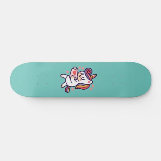 Niedliches Einhorn Skateboard (Horizontal)