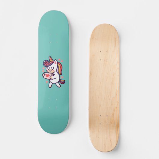 Niedliches Einhorn Skateboard (Vorderseite)