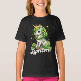 Niedliches Einhorn St Patricks Day St Pattys Girls T-Shirt