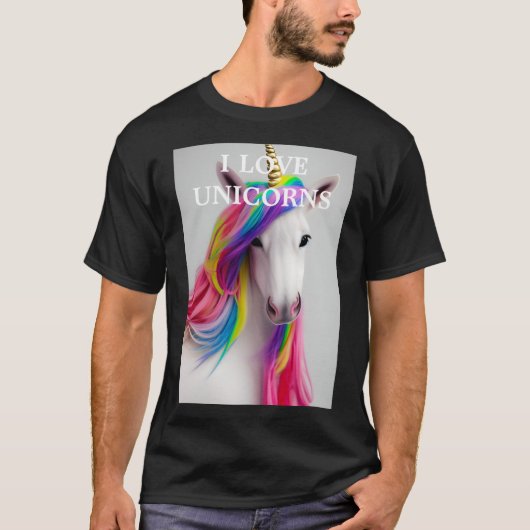 Niedliches Einhorn-T-Shirt für Erwachsene T-Shirt (Vorderseite)