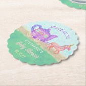 Niedliches Einhorn Tee Party Babydusche Untersetzer (angewinkelt)