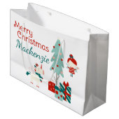 Niedliches Einhorn und Fairy Individuelle Name Fro Große Geschenktüte (Vorderseite Schrägansicht)