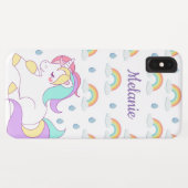 Niedliches Einhorn und Regenbogen Personalisiert Case-Mate iPhone Hülle (Rückseite (Horizontal))