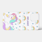 Niedliches Einhorn und Regenbogen Personalisiert Case-Mate iPhone Hülle (Rückseite (Horizontal))