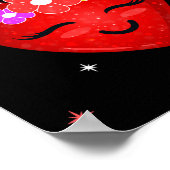 Niedliches Einhorn Valentinstag Herz Poster (Ecke)