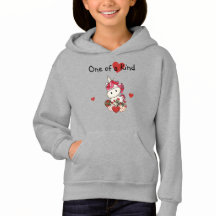 Niedliches Einhorn-Valentinstag-Hoodie mit Herz