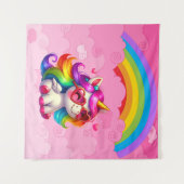 Niedliches Einhorn. Wandteppich (Vorderseite (Horizontal))