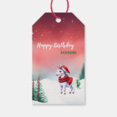Niedliches Einhorn Weihnachten Weihnachten Geburts Geschenkanhänger (Rückseite)