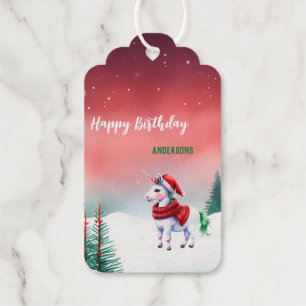 Niedliches Einhorn Weihnachten Weihnachten Geburts Geschenkanhänger