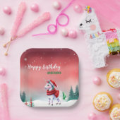 Niedliches Einhorn Weihnachten Weihnachten Geburts Pappteller (Party)