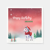 Niedliches Einhorn Weihnachten Weihnachten Geburts Serviette (Vorderseite)