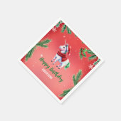 Niedliches Einhorn Weihnachten Weihnachten Geburts Serviette (Ecke)