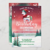 Niedliches Einhorn Weihnachten Weihnachten Party Save The Date (Vorne/Hinten)