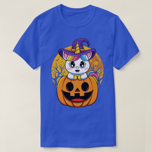 Niedliches Einhorn WItchy O Lantern Pumpkin Hallow T-Shirt (Design vorne)