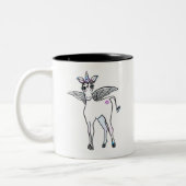 Niedliches Einhorn zeichnend Zweifarbige Tasse (Links)