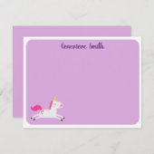 Niedliches Einhorngeschirr Mitteilungskarte (Vorne/Hinten)