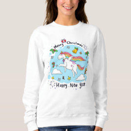 Niedliches einhorniges Weihnachtsfest Sweatshirt
