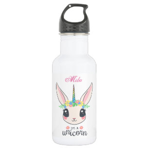 Niedliches Einhornkaninchen Edelstahlflasche