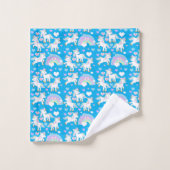 Niedliches Einhornmuster Badhandtuch Set (Waschlappen)