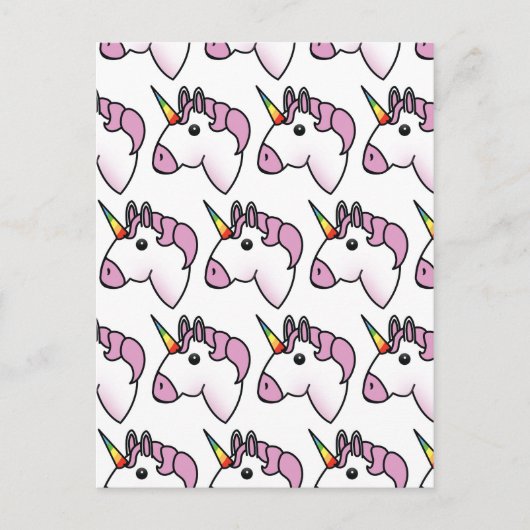 Niedliches Einhornmuster Postkarte (Vorderseite)