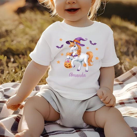 Niedliches Einhornpferd Personalisiert Baby T-shirt