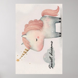 Niedliches Einhornplakat Poster