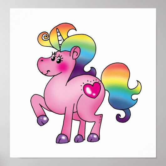 niedliches Einhornpony Poster (Vorne)