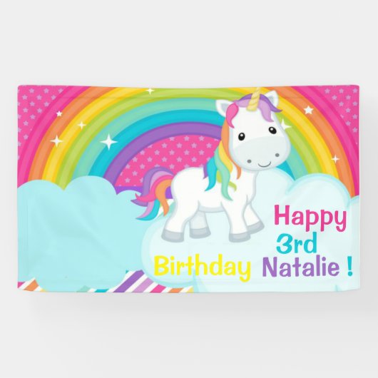 Niedliches Einicorn Vinyl Banner (Horizontal)