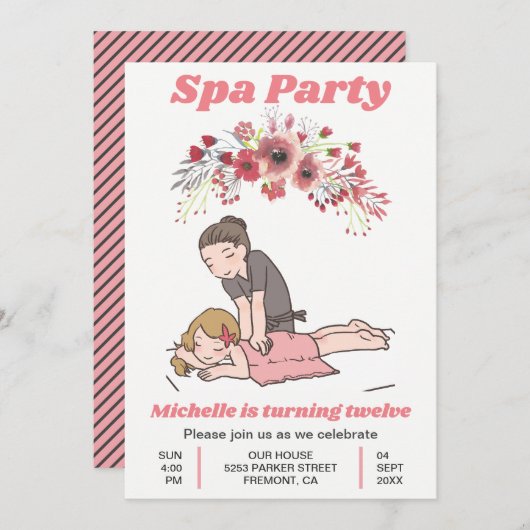 Niedliches Einladung (Vorne/Hinten)