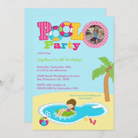 Niedliches Einladung (Vorne/Hinten)